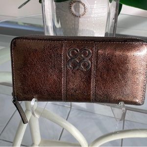 Coach Metallic Zip Around Wallet